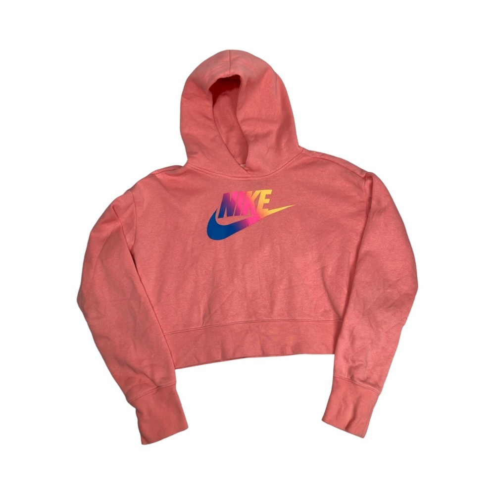 Nike Sportswear Girls Pullover Cropped Jumper Hoodie Size XL Pink CJ6937-668